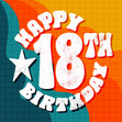 Happy 18th Birthday Retro Confetti-exploding Greetings Card