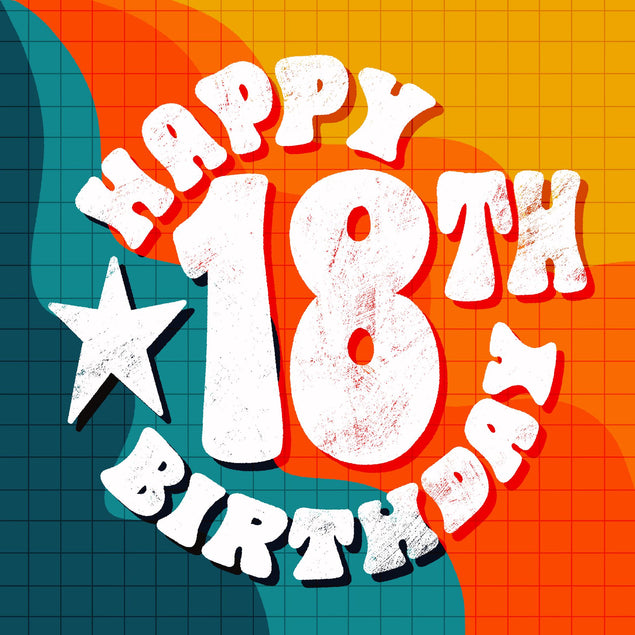 Happy 18th Birthday Retro Confetti-exploding Greetings Card