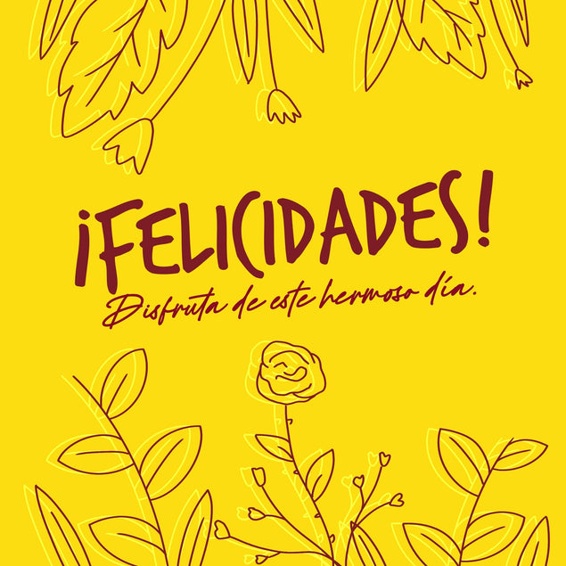 Happy Birthday In Spanish Yellow Flowers Confetti-exploding Greetings Card