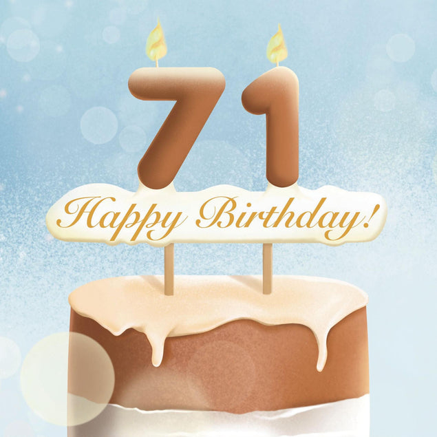 71st Happy Birthday Cake Confetti-exploding Greetings Card