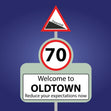 Welcome To Oldtown 70 Confetti-exploding Greetings Card