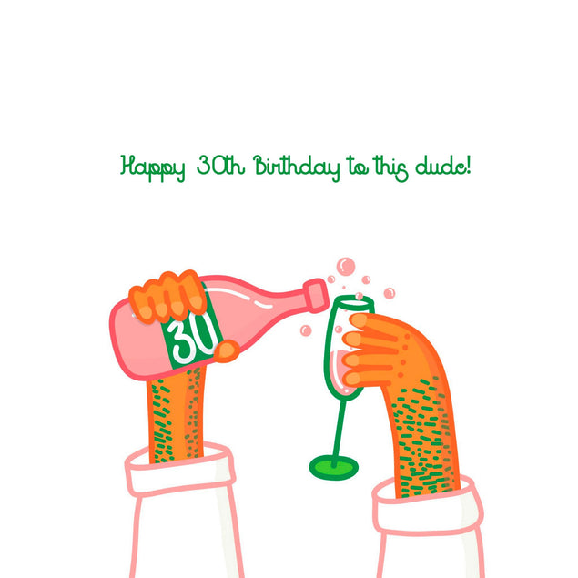 Funny Happy 30th Birthday To This Dude Confetti-exploding Greetings Card