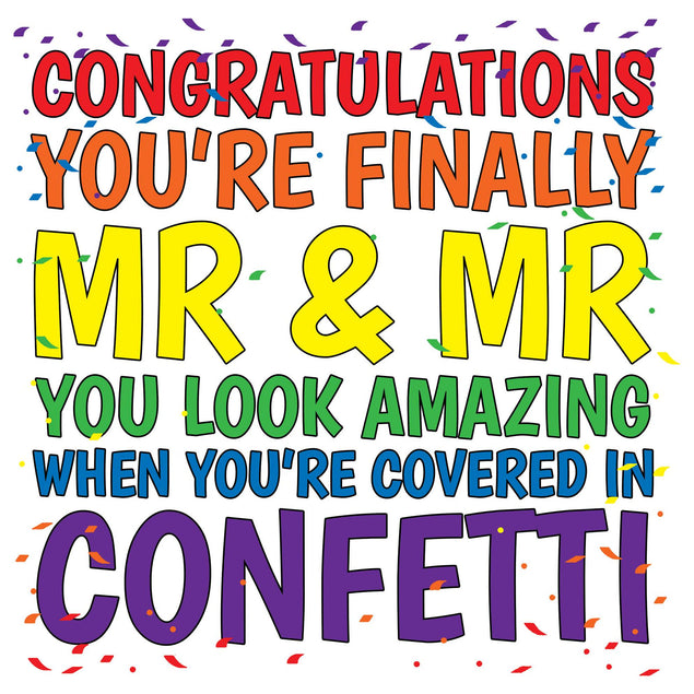 Wedding Confetti Mr Mr Confetti-exploding Greetings Card