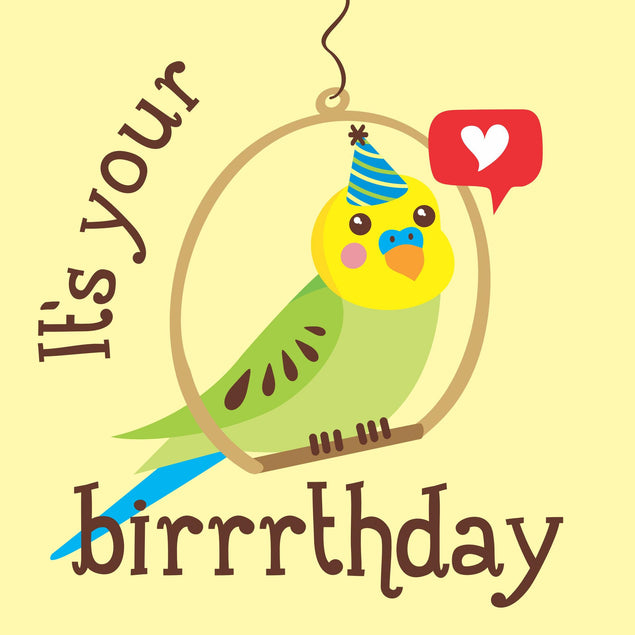 It's Your Birrrrrthday Budgie Confetti-exploding Greetings Card