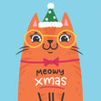 Meowy Christmas Ginger Cat Confetti-exploding Greetings Card