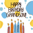 Colorful Candles Happy 18th Birthday Grandson Confetti-exploding Greetings Card
