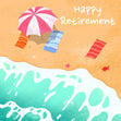 Happy Retirement Beautiful Beach Confetti-exploding Greetings Card