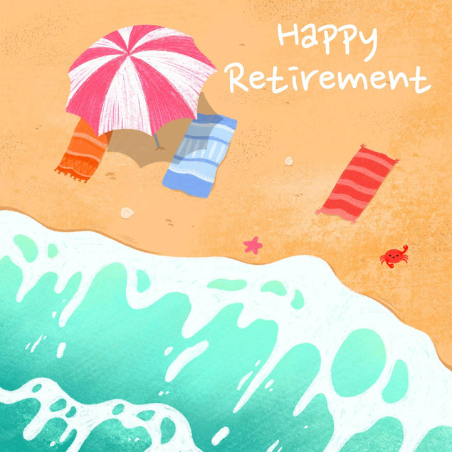 Happy Retirement Beautiful Beach Confetti-exploding Greetings Card