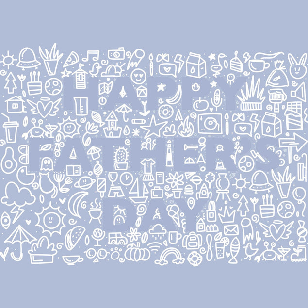 Father's Day Doodle Blue Confetti-exploding Greetings Card