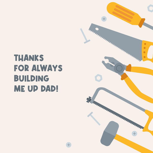 Thanks For Always Building Me Up Dad Father's Day Confetti-exploding Greetings Card
