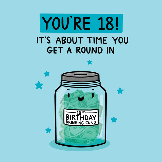 Happy 18th Birthday Drinking Fund Confetti-exploding Greetings Card