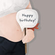 Cute Pregnant Belly Happy Birthday Confetti-exploding Greetings Card