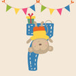 Zoo Animal Monkey Happy 7th Birthday Confetti-exploding Greetings Card
