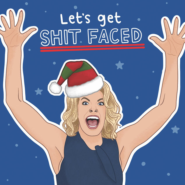 Shit Faced Rebecca Welton Christmas Confetti-exploding Greetings Card
