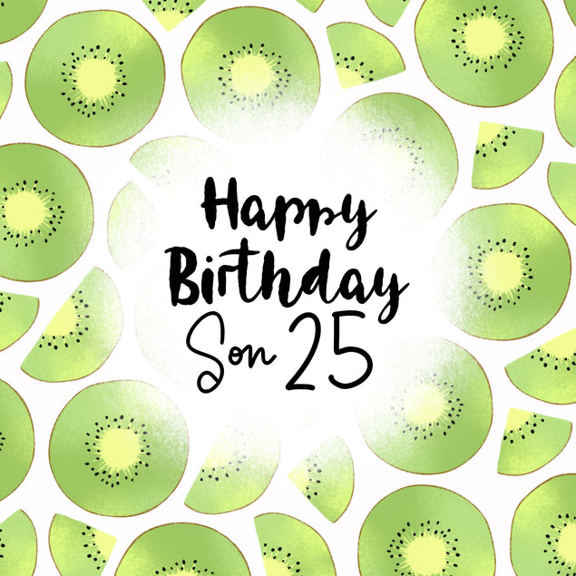 Fresh Kiwi Happy 25th Birthday Son Confetti-exploding Greetings Card