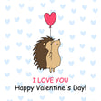Hedgehog With Balloon Valentine's Confetti-exploding Greetings Card
