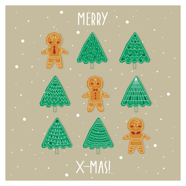 Merry Christmas Gingerbread Man And Christmas Tree Cookies Confetti-exploding Greetings Card