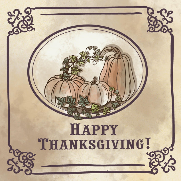 Happy Thanksgiving Vintage Pumpkins Confetti-exploding Greetings Card