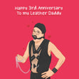 Leather Daddy 3rd Anniversary Confetti-exploding Greetings Card