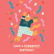 Partying Cat Purrfect Birthday Confetti-exploding Greetings Card
