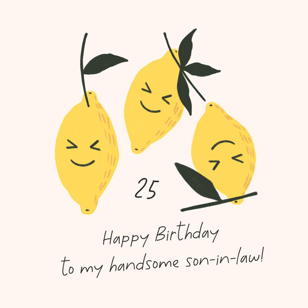 Simply Lemons Happy 25th Birthday Son-in-law Confetti-exploding Greetings Card