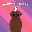 Cool Chocolate Labrador Dog Birthday Confetti-exploding Greetings Card