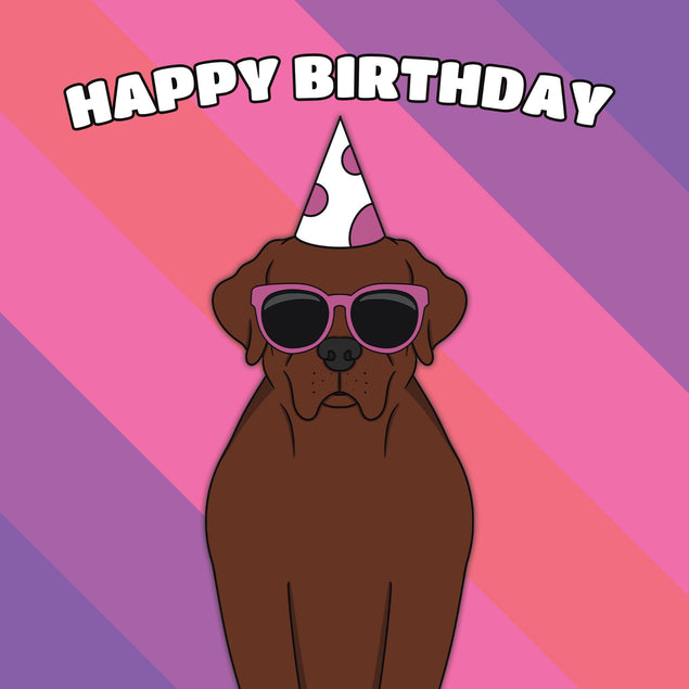 Cool Chocolate Labrador Dog Birthday Confetti-exploding Greetings Card