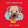 I Love Christmas... Don't You? Cute Border Terrier Confetti-exploding Greetings Card