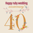 Happy Ruby Wedding Anniversary Confetti-exploding Greetings Card