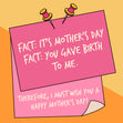 Facts Funny Mother's Day Confetti-exploding Greetings Card