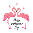 Cute Flamingo Couple Happy Valentine's Day Confetti-exploding Greetings Card