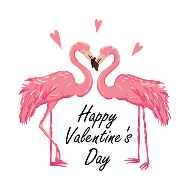 Cute Flamingo Couple Happy Valentine's Day Confetti-exploding Greetings Card