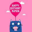 Cat And Little Cupcake Birthday Confetti-exploding Greetings Card