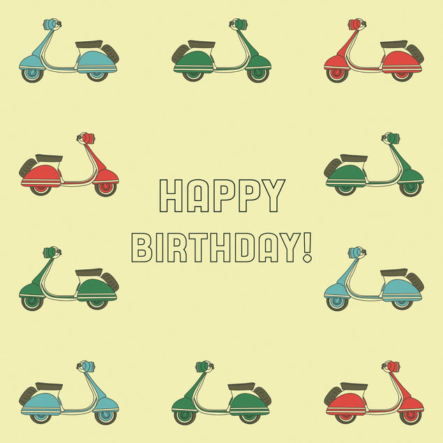Birthday Scooters Confetti-exploding Greetings Card