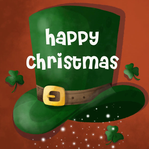 Irish Lucky Hat Merry Christmas Confetti-exploding Greetings Card