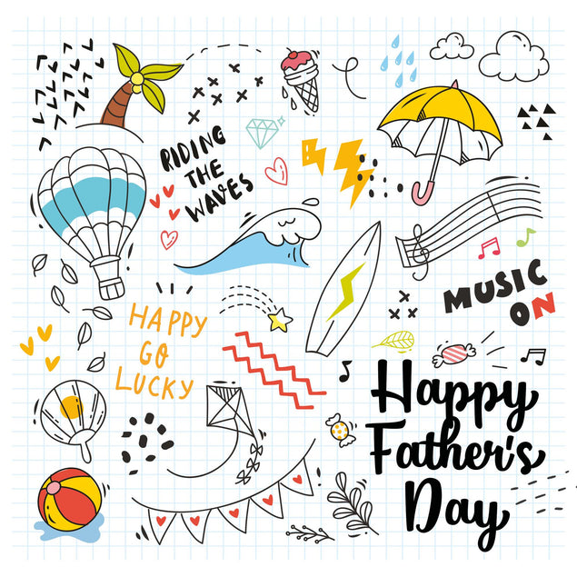 Father's Day Adventure Doodle Confetti-exploding Greetings Card