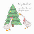 Ducks Merry Christmas To My Wonderful Son And Daughter-in-law Confetti-exploding Greetings Card
