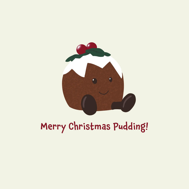 Cute Christmas Pudding Christmas Confetti-exploding Greetings Card