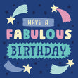 Shooting Stars Have A Fabulous Birthday Confetti-exploding Greetings Card