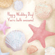 Happy Wedding Day Starfish And Shells Confetti-exploding Greetings Card