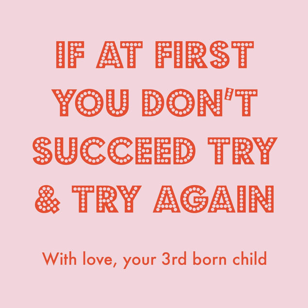 3rd Born Child - Pink Confetti-exploding Greetings Card