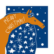 Merry Christmas Horse And Stars Confetti-exploding Greetings Card