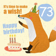 Make a Wish 73rd Birthday Confetti-exploding Greetings Card