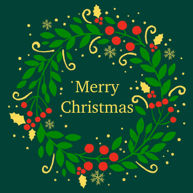 Merry Christmas Beautiful Wreath Confetti-exploding Greetings Card