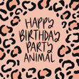 Party Animal Leopard In Pink Confetti-exploding Greetings Card