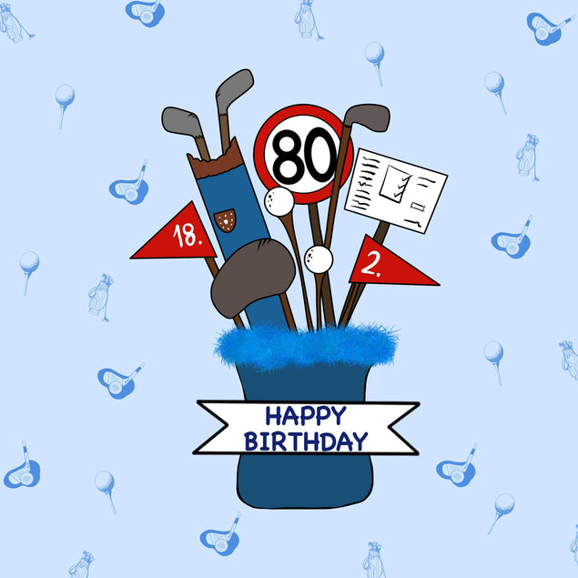 Happy Birthday Golf Set Confetti-exploding Greetings Card