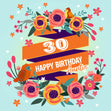 Singing Birds Auntie 30th Birthday Confetti-exploding Greetings Card