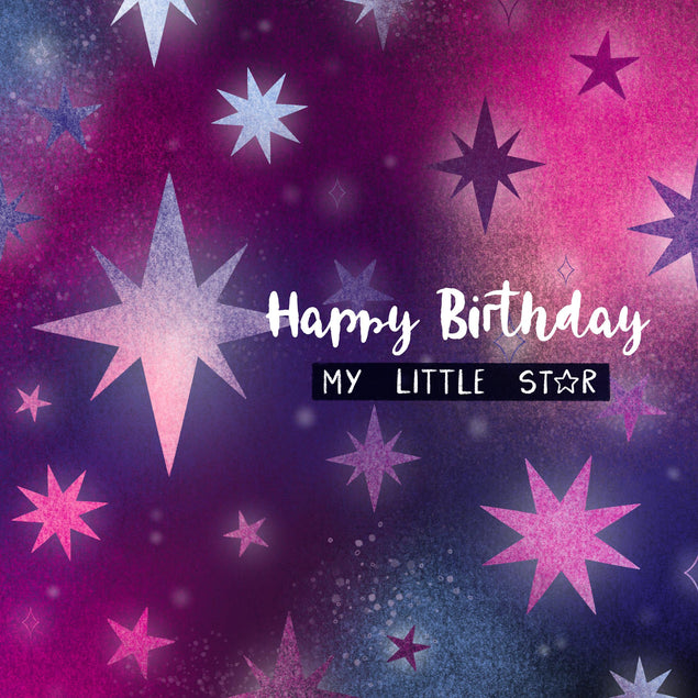 Happy Birthday Purple Stars Confetti-exploding Greetings Card