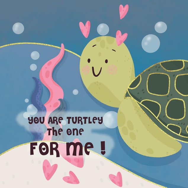 You Are Turtly The One For Me Cute Turtle Valentine's Day Confetti-exploding Greetings Card