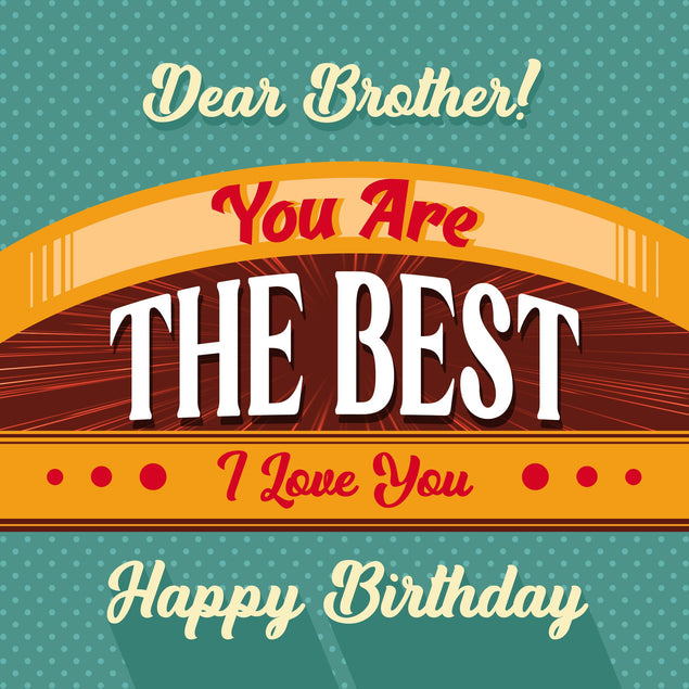 Vintage Poster Happy Birthday Brother Confetti-exploding Greetings Card